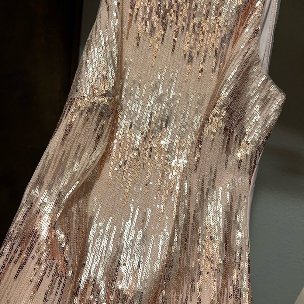 White House Black Market Gold Sequin Pleated Blouse